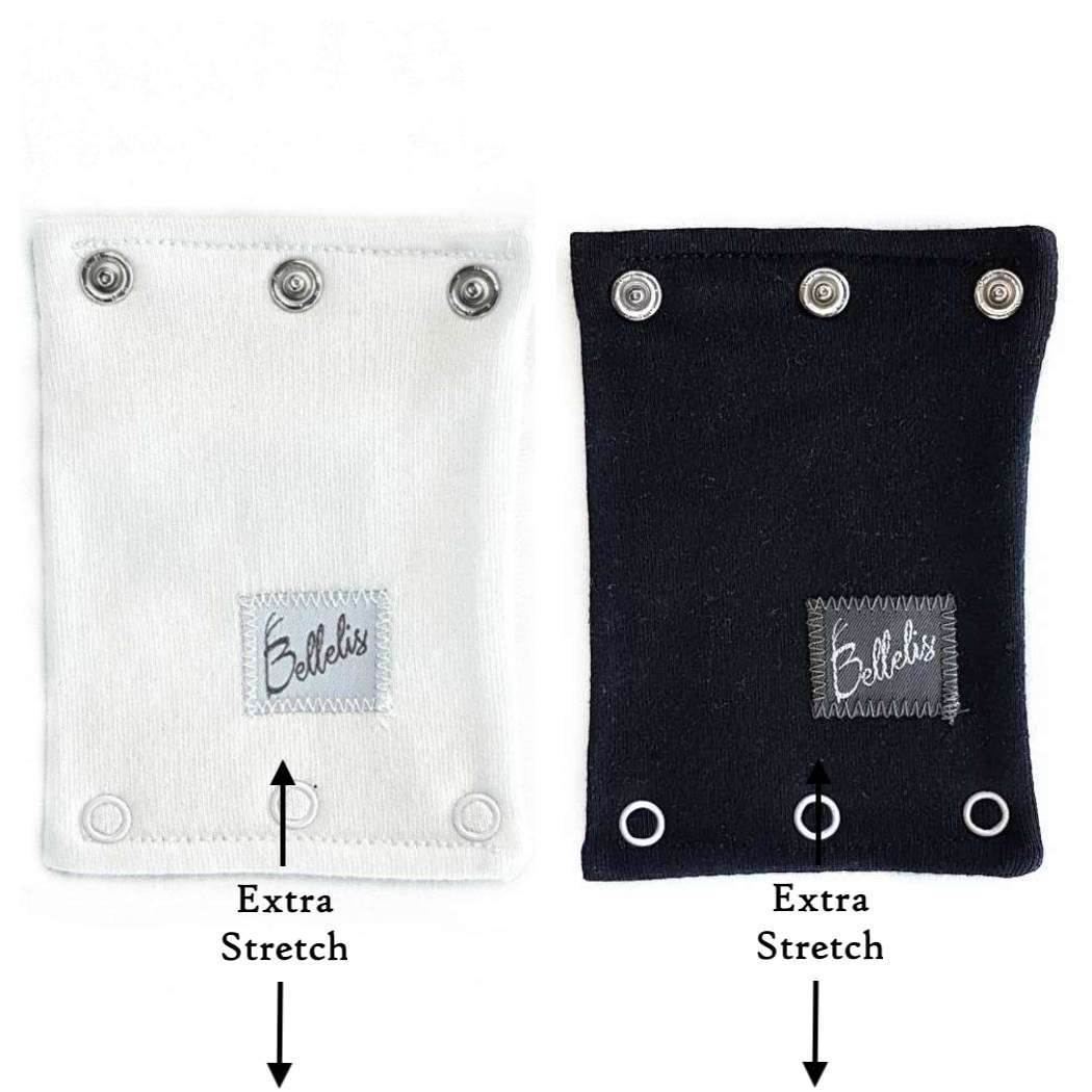2 x Snap & Extend®Bodysuit Extender(assorted button size) PINK + WHITE –  Hip Dysplasia Clothing Australia